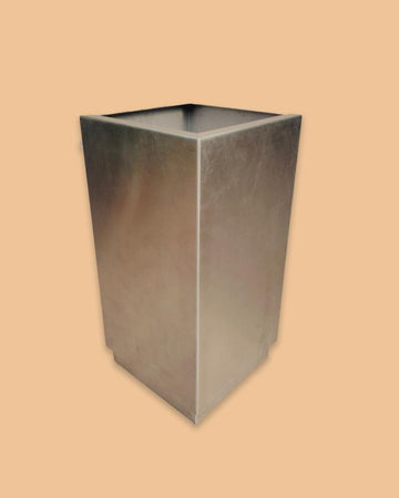 Vaso INOX Alto Quadrado c/ Aro | 25cm