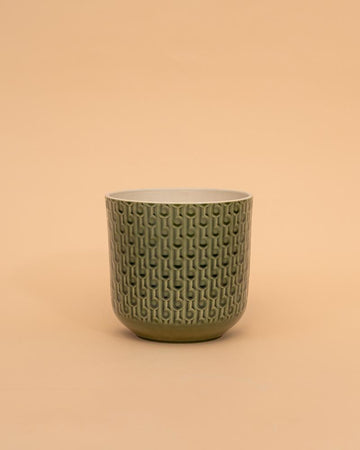 Vaso CUP KEEN cerâmica verde | 20cm