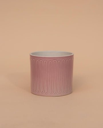 Vaso MAT LEAF cerâmica rosa | 15cm